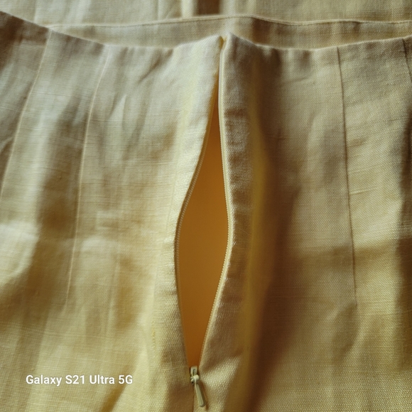 Classique Entier 100% Linen Pencil Skirt Canary Size 14 NWT - Picture 12 of 14